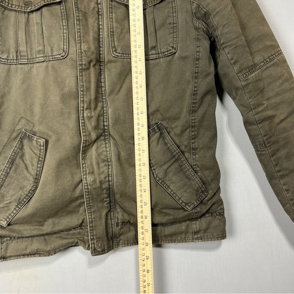 Levi's Men Olive Green Military Field Jacket with Epaulettes Size CH - Picture 9 of 10